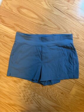Athleta Blue Trekkie Shorts with Wide Waistband Sz 14